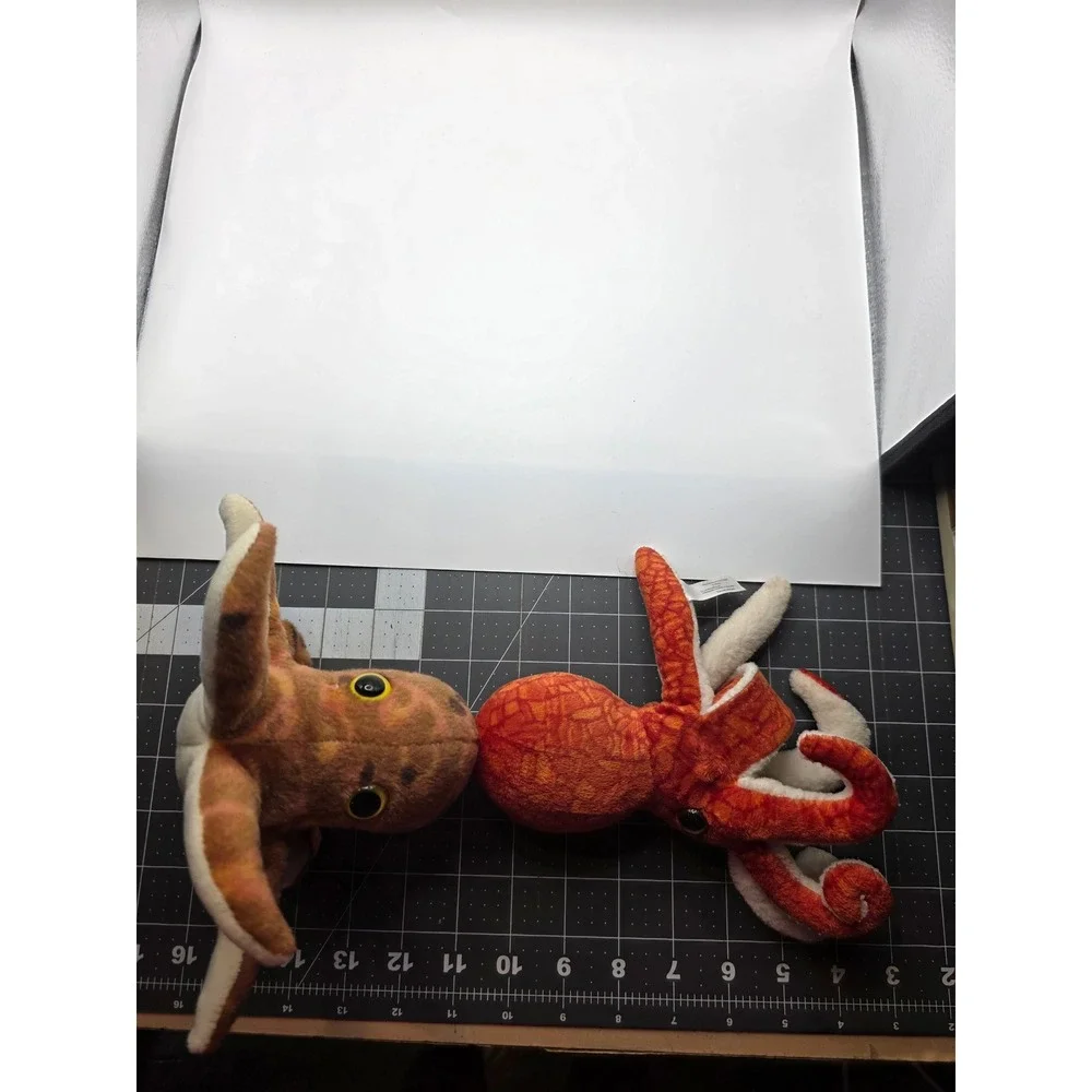 Wild Republic Octopus Wrist Plush Orange Brown Lot of 2 8x3in